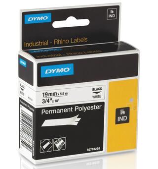 Tape DYMO D1 permanent 19mmx5,5m hvit